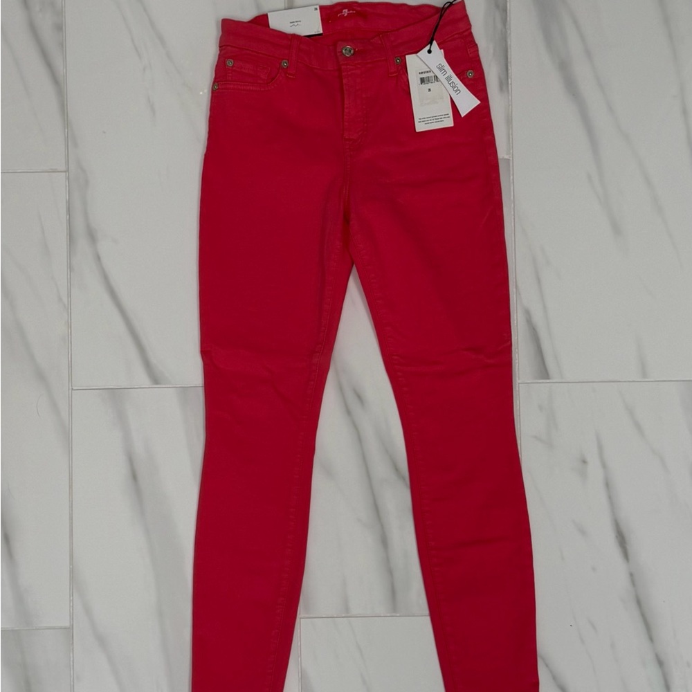 7 For All Mankind Red Skinny Jeans